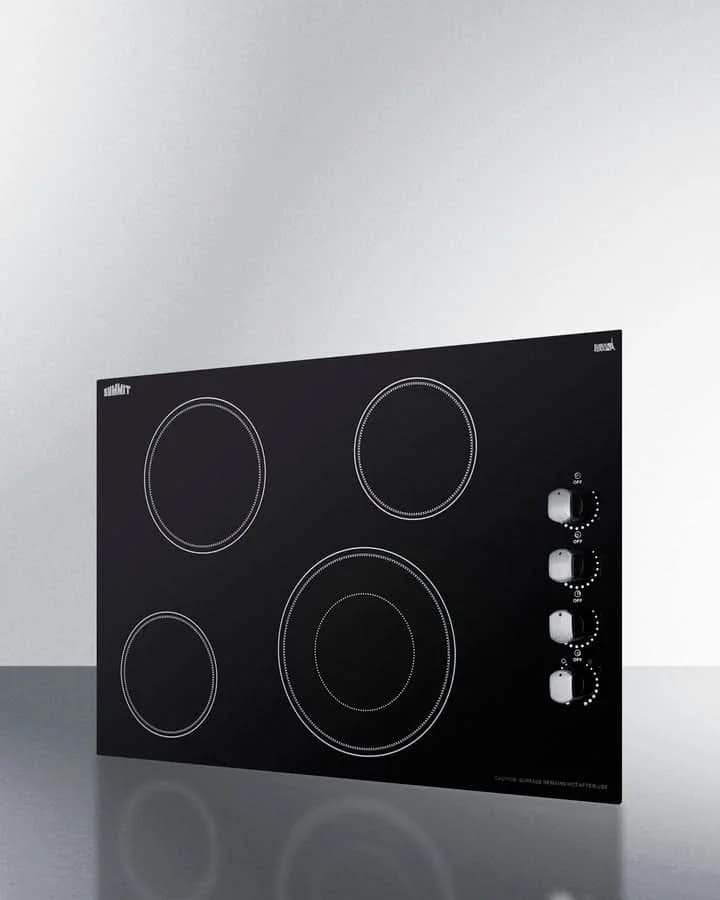 Summit - 30 Wide 208-240V 4-Burner Radiant Cooktop - CR4B30MB - image 3