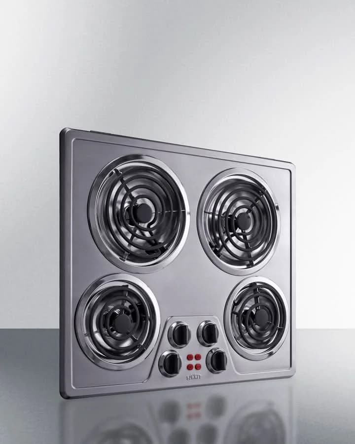 Summit - 24 Wide 240V 4-Burner Coil Cooktop - CR4SS24 - image 4