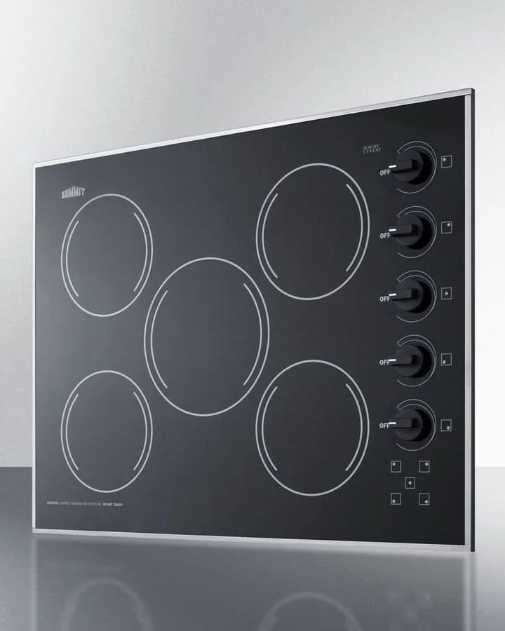 Summit - 27 Wide 230V 5-Burner Radiant Cooktop  CR5B273B - image 3
