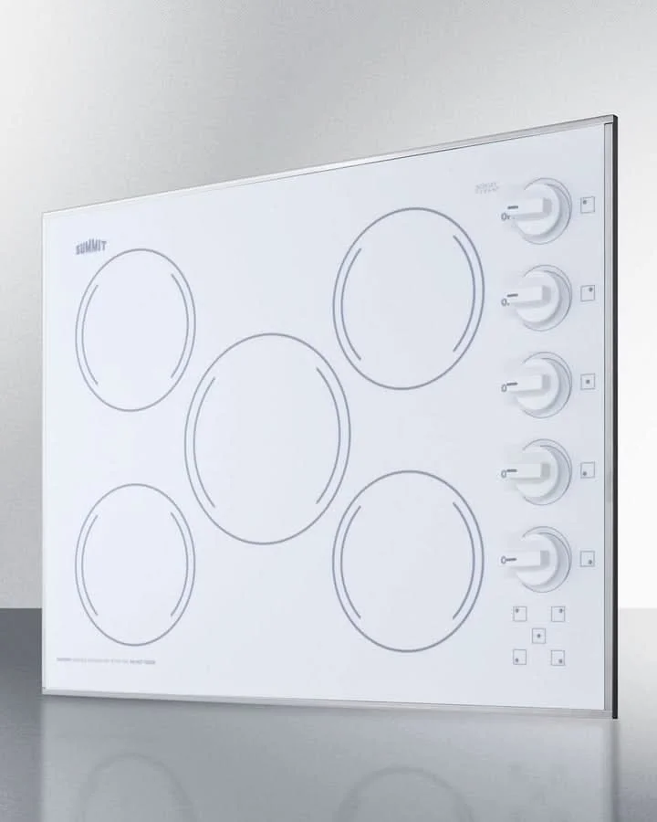 Summit - 27 Wide 230V 5-Burner Radiant Cooktop - CR5B274W - image 3