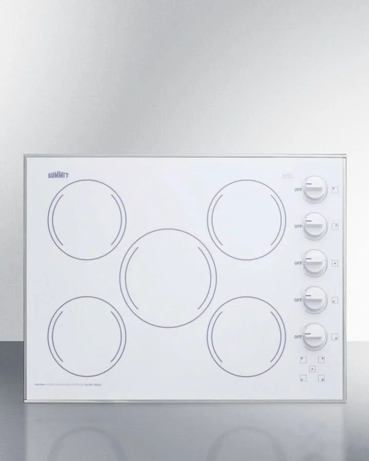 Summit - 27 Wide 230V 5-Burner Radiant Cooktop - CR5B274W