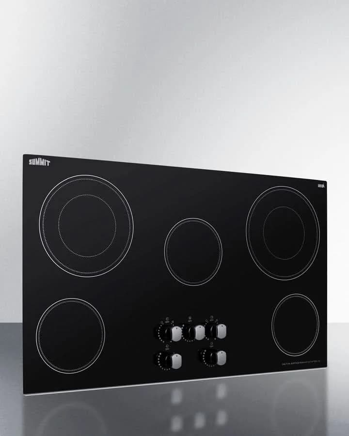 Summit - 36 Wide 208-240V 5-Burner Radiant Cooktop - CR5B36MB - image 11