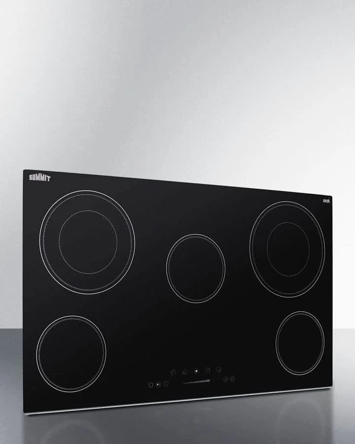 Summit - 36 Wide 208-240V 5-Burner Radiant Cooktop - CR5B36T9B - image 4