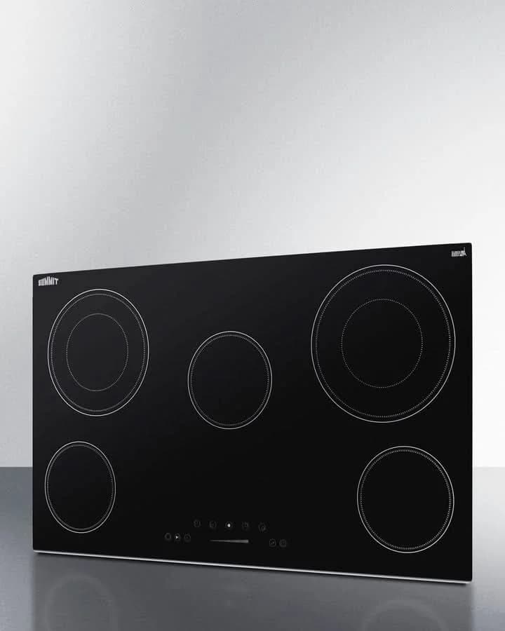 Summit - 36 Wide 208-240V 5-Burner Radiant Cooktop - CR5B36T9B - image 11