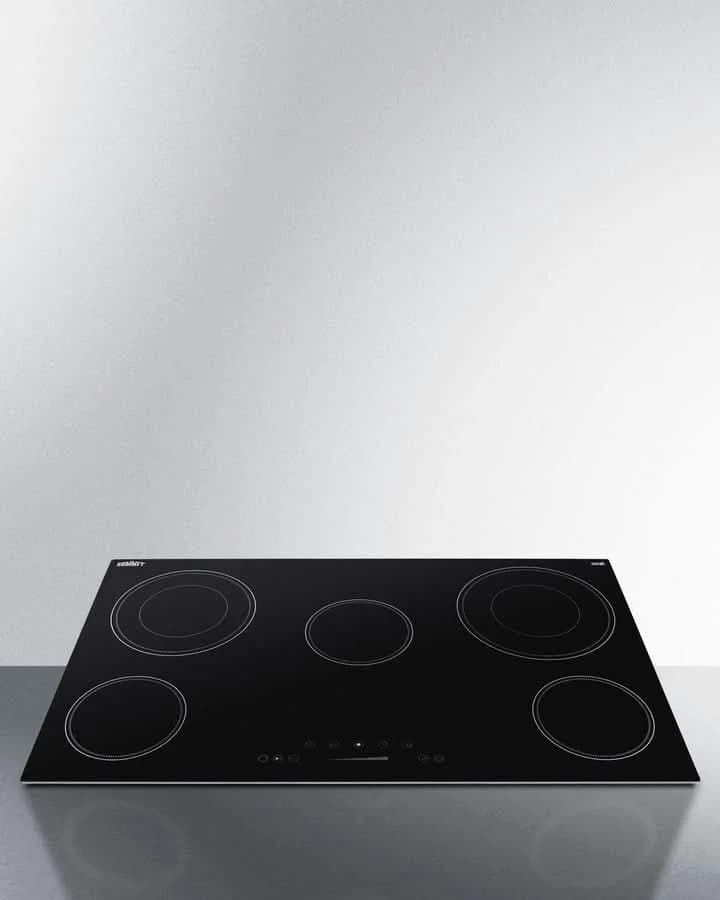Summit - 36 Wide 208-240V 5-Burner Radiant Cooktop - CR5B36T9B - image 12