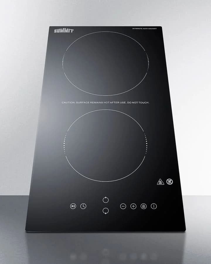 Summit - 12 Wide 230V 2-Burner Radiant Cooktop With Safety Shutoff - CRH2BT30230