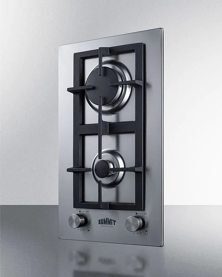 Summit - 12 Wide 2-Burner Gas Cooktop In Stainless Steel - GCJ2SS - image 2
