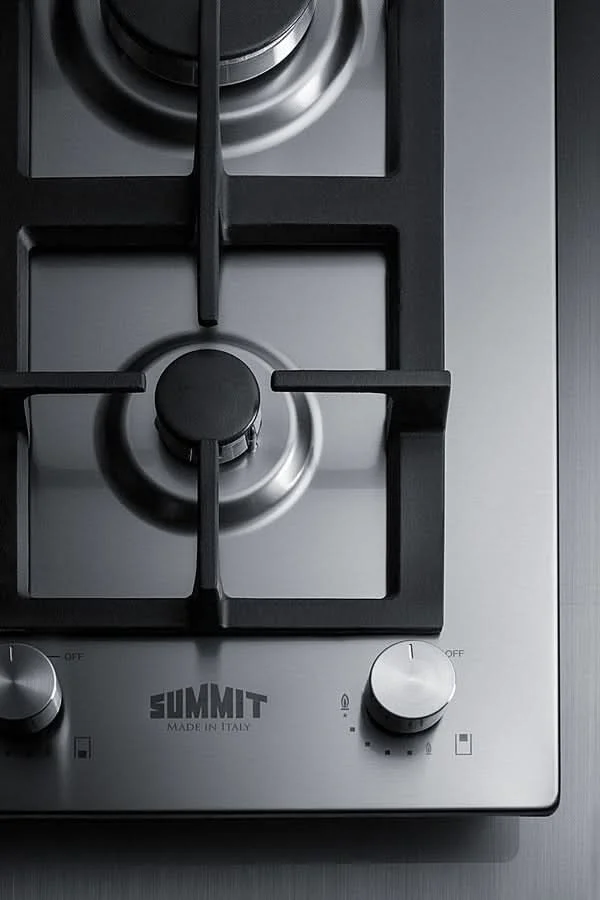 Summit - 12 Wide 2-Burner Gas Cooktop In Stainless Steel - GCJ2SS - image 4