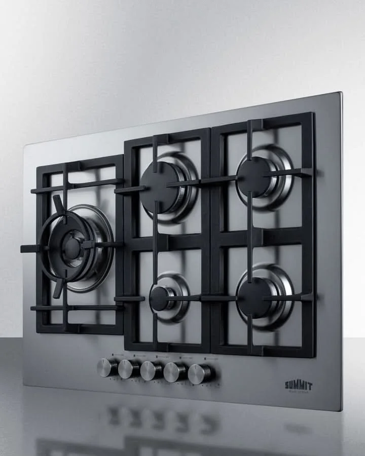 Summit - 30 Wide 5-Burner Propane Gas Cooktop In Stainless Steel - GCJ5SSLP - image 2