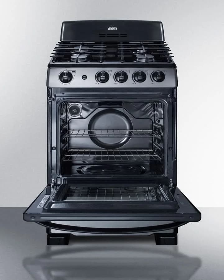 Summit - 24 Wide Gas Range & Convertible Hood - RGH24RSS - image 3