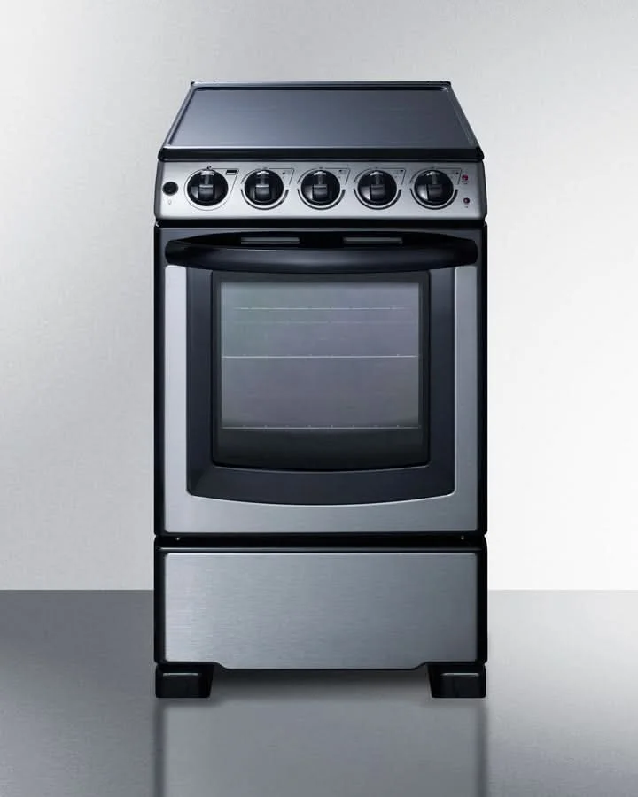 Summit - 20 Wide Electric Smooth-Top Range - REX2071SSRT