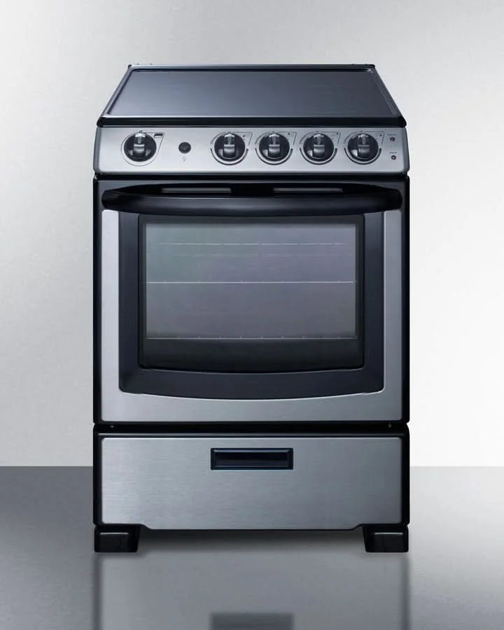 Summit - 24 Wide Electric Smooth-Top Range - REX2451SSRT - image 2