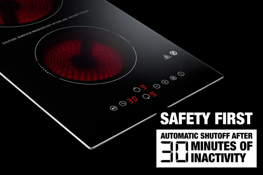 Summit - 12 Wide 115V 2-Burner Radiant Cooktop With Safety Shutoff - CRH2BT30115 - image 7