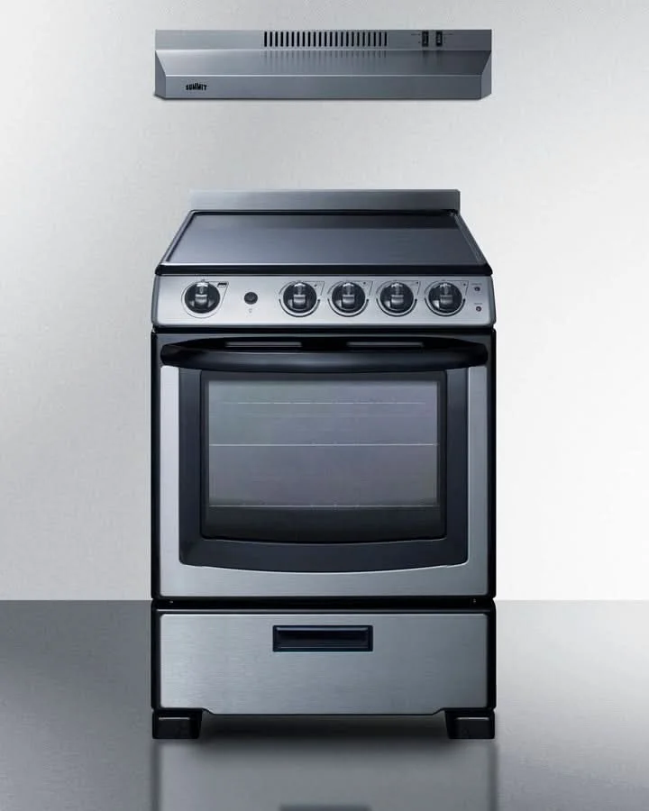 Summit - 24 Wide Electric Range & Convertible Hood - REXH24RSS - image 2