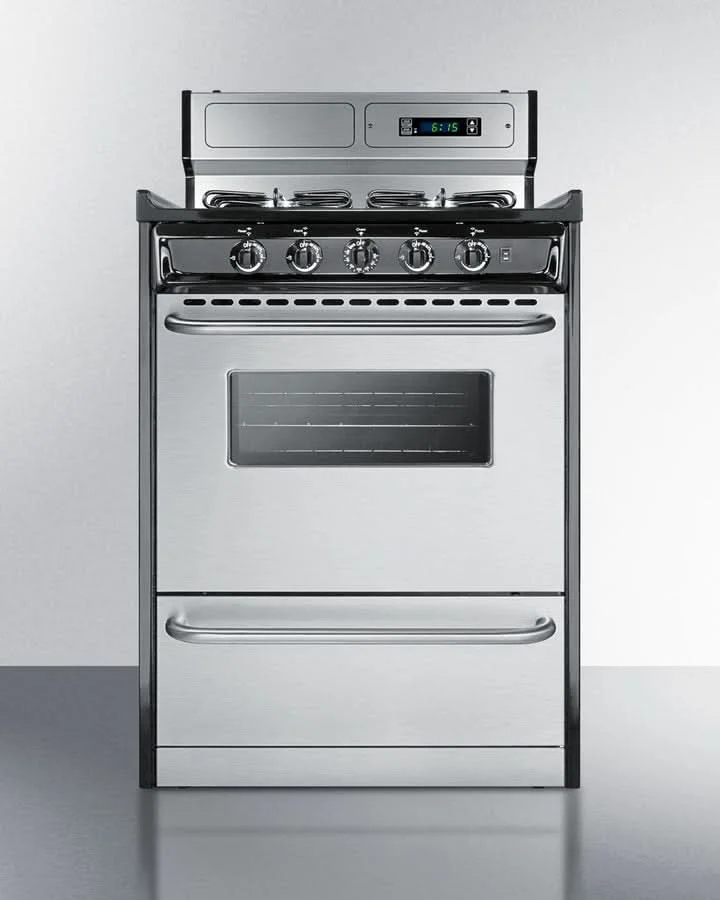 Summit - 24 Wide Gas Range, Sealed Burners - TTM6307BKSW - image 2