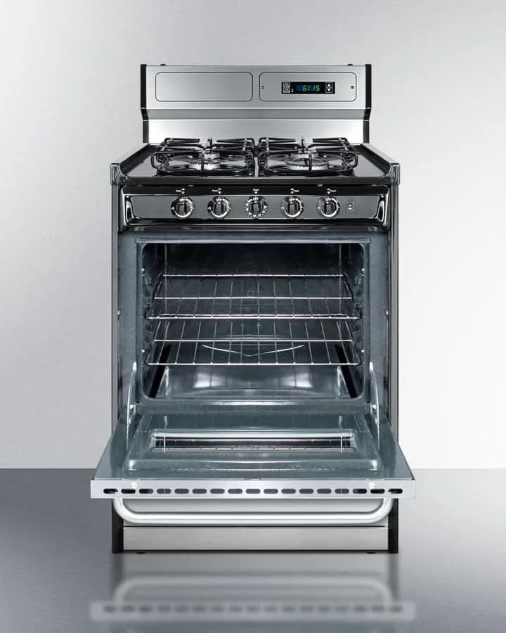 Summit - 24 Wide Gas Range, Sealed Burners - TTM6307BKSW - image 4