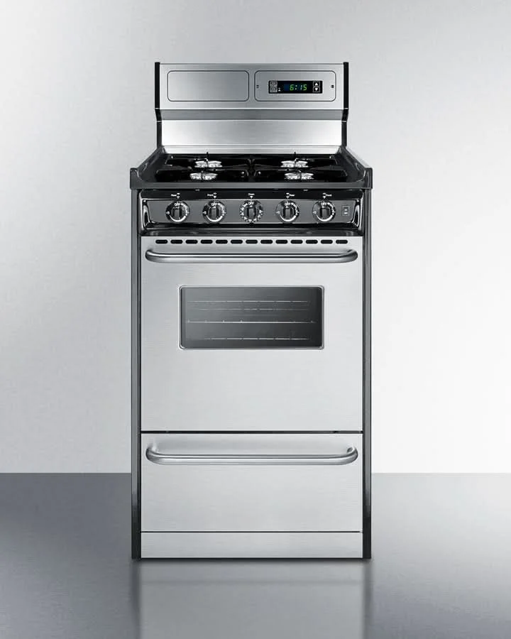 Summit - 20 Wide Gas Range, Open Burners - TNM1307BKW
