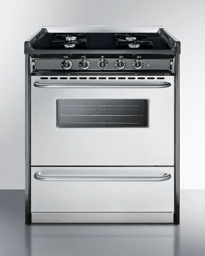 Summit - 30 Wide Gas Range, Open Burners - TNM2107BRW