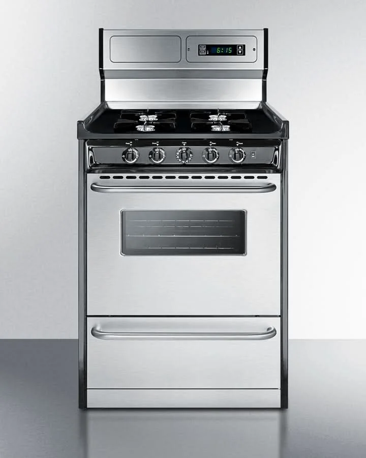 Summit - 24 Wide Gas Range, Open Burners - TNM6307BKW