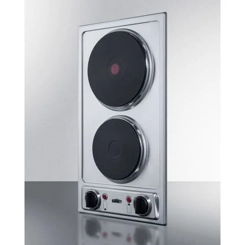 Summit - 12 Wide 230V 2-Burner Solid Disk Cooktop - CSD2B230 - image 2