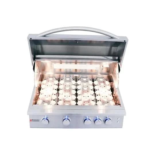 RCS Premier - 32-Inch 4-Burner Built-In Grill with Blue LED and Rear Burner - Natural Gas - RJC32AL - image 5