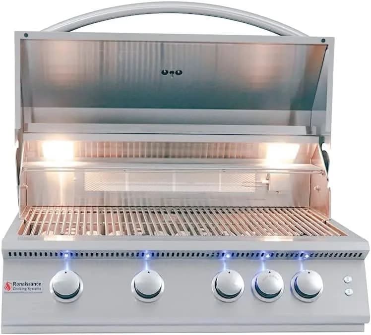 RCS Premier - 32-Inch 4-Burner Built-In Grill with Blue LED Lights and Rear Burner - Liquid Propane Gas - RJC32ALLP - image 2
