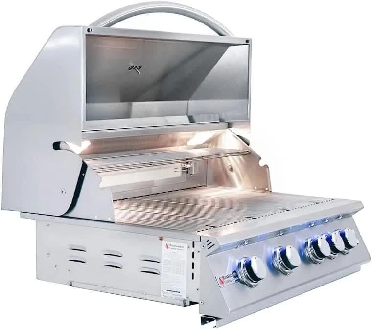 RCS Premier - 32-Inch 4-Burner Built-In Grill with Blue LED Lights and Rear Burner - Liquid Propane Gas - RJC32ALLP - image 3