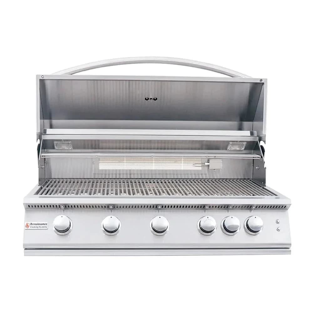RCS Premier - 40-Inch 5-Burner Built-In Grill with Blue LED Lights and Rear Burner - Natural Gas - RJC40AL - image 2