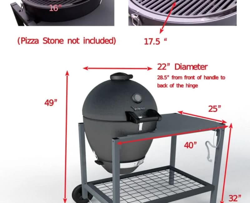 Brand-Man - The Rodeo Deluxe - 22-inch W Gray Kamado Charcoal Grill - BMRDODLX - image 2