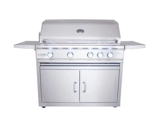 RCS Cutlass Pro - 38-Inch 4-Burner Freestanding Grill with Blue LED Lights and Rear Burner - Natural Gas - RON38A + RONKC