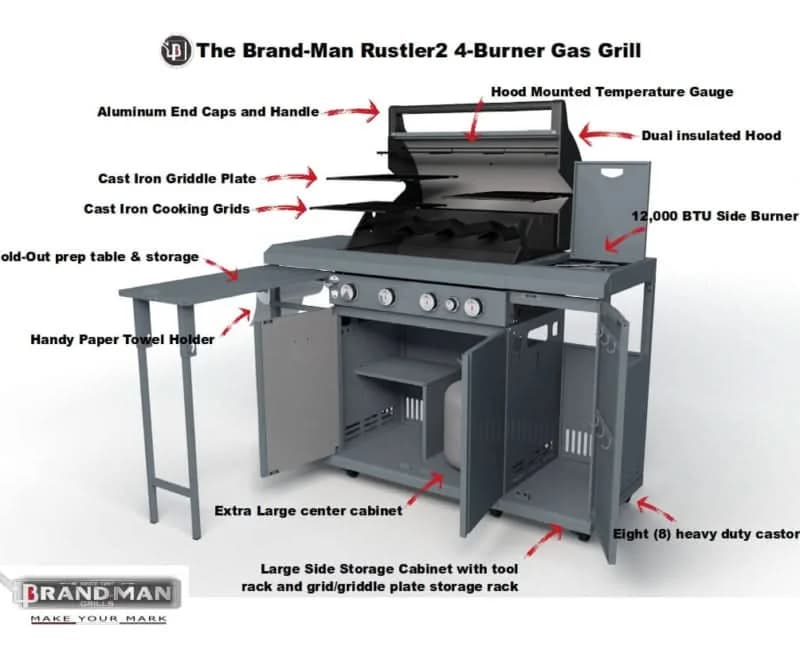 Brand-Man - The Rustler2 - 4 Burner Liquid Propane - BMRUS2-4B - image 2