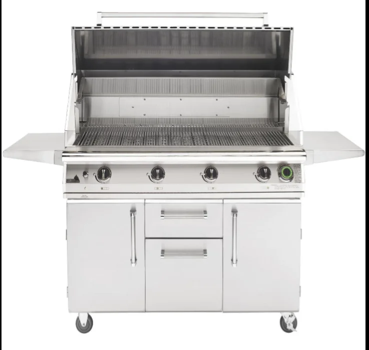 PGS T-Series Commercial - 51-Inch 4-Burner Freestanding Grill with Timer - Natural Gas - S48TNG + S48CART - image 2