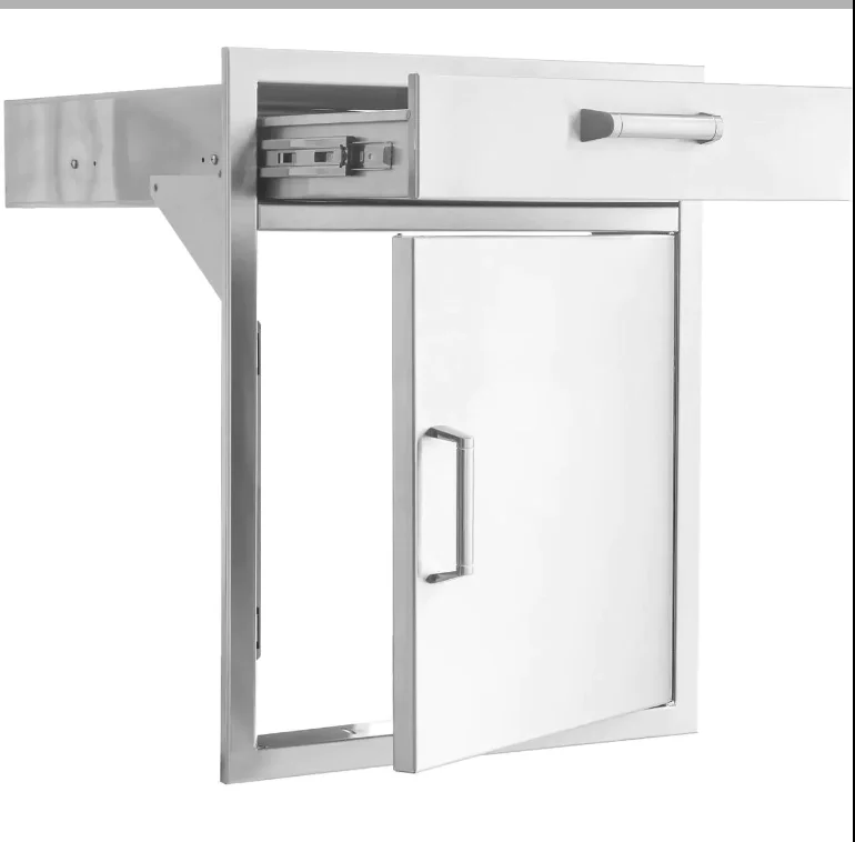PCM 21-Inch Stainless Steel Single Access Door & Drawer Combo, Contempo - BBQ-260-SV24-DR1 + BBQ-350H-Handle (2) - image 2