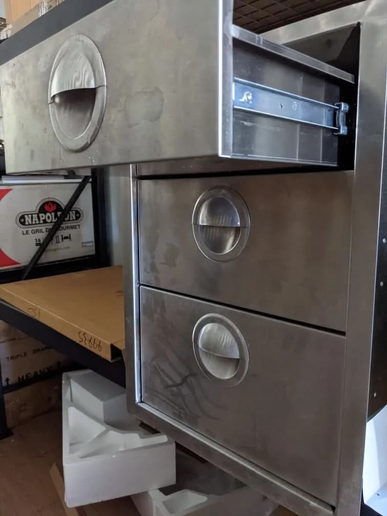 Close Out Brand Sedona Professional Grilling System Tiple Drawer Stainless Steel - SEDSD3-OB