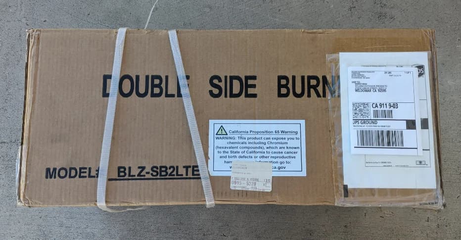 Blaze Premium LTE Built-In Natural Gas Stainless Steel Double Side Burner with Lid Open Box- BLZ-SB2LTE-NG-OB