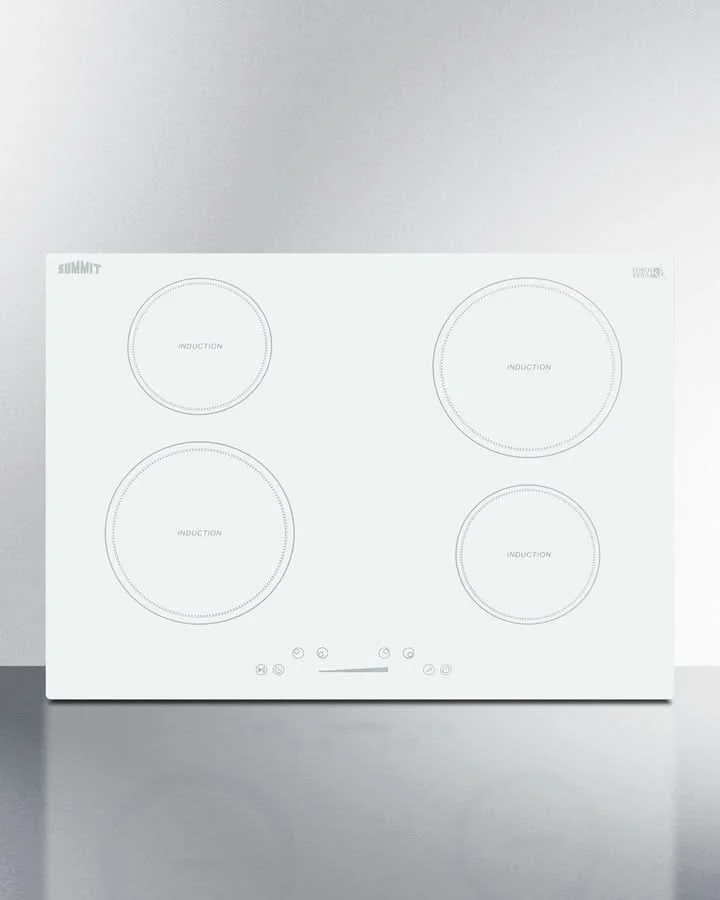 Summit 30 Wide 208-240V 4-Zone Induction Cooktop White - SINC4B302W