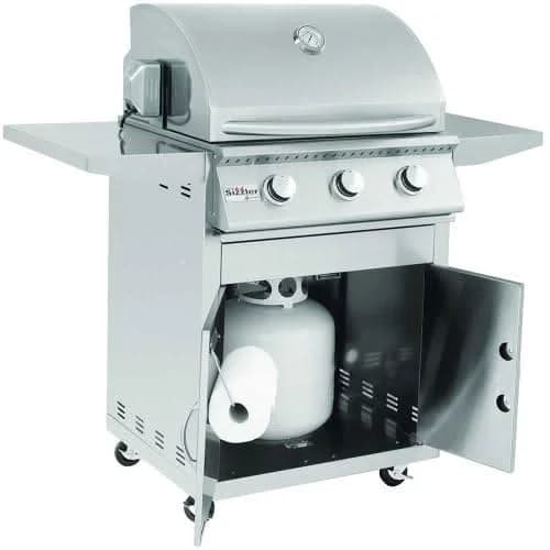 Summerset Sizzler - 26-Inch 3-Burner Freestanding Grill - Liquid Propane Gas - SIZ26-LP + CART-SIZ26 - image 2
