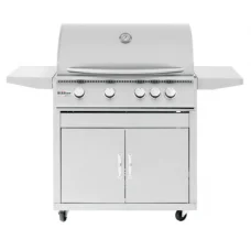 Summerset Sizzler - 32-Inch 4-Burner Freestanding Grill with Rear Infrared Burner - Natural Gas - SIZ32-NG + CART-SIZ32
