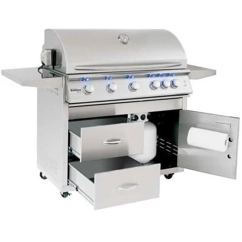 Summerset Sizzler Pro - 40-Inch 5-Burner Freestanding Grill with Rear Infrared Burner - Liquid Propane Gas - SIZPRO40-LP + CART-SIZ40-DC - image 2