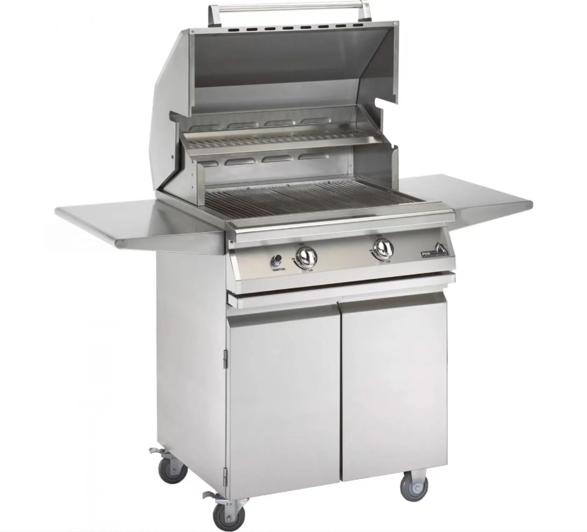PGS Legacy Newport Gourmet - 30-Inch 2-Burner Freestanding Grill with Rotisserie - Liquid Propane Gas - S27RLP + S27CART