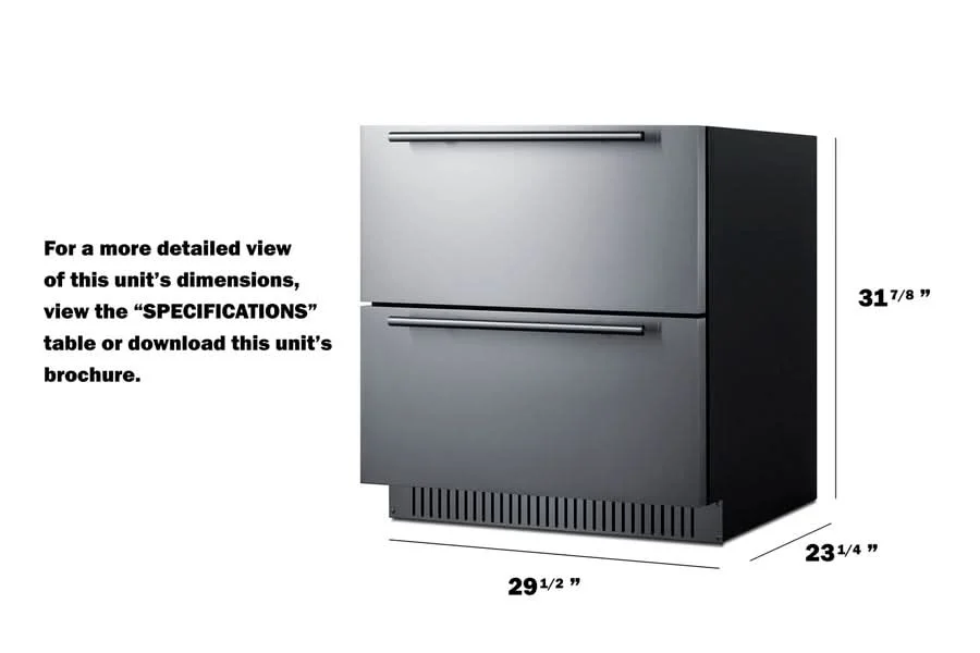 Summit 30-Inch Wide 2-Drawer Outdoor Refrigerator ADA Compliant - SPR3032DADA - image 9