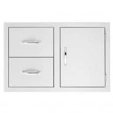 Summerset Access Door & Double Drawer Combo with Masonry Frame, 33 Inch - SSDC2-33M