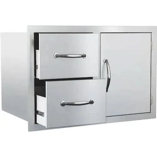 Summerset Access Door & Double Drawer Combo with Masonry Frame, 33 Inch - SSDC2-33M - image 2