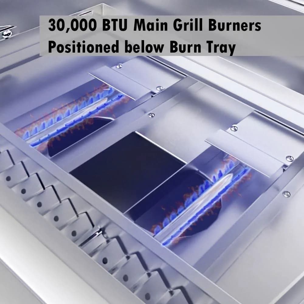 Sunstone 30-Inch 3-Burner Built-In Grill Hybrid - Natural Gas - SUNCHSZ30IR-NG - image 3