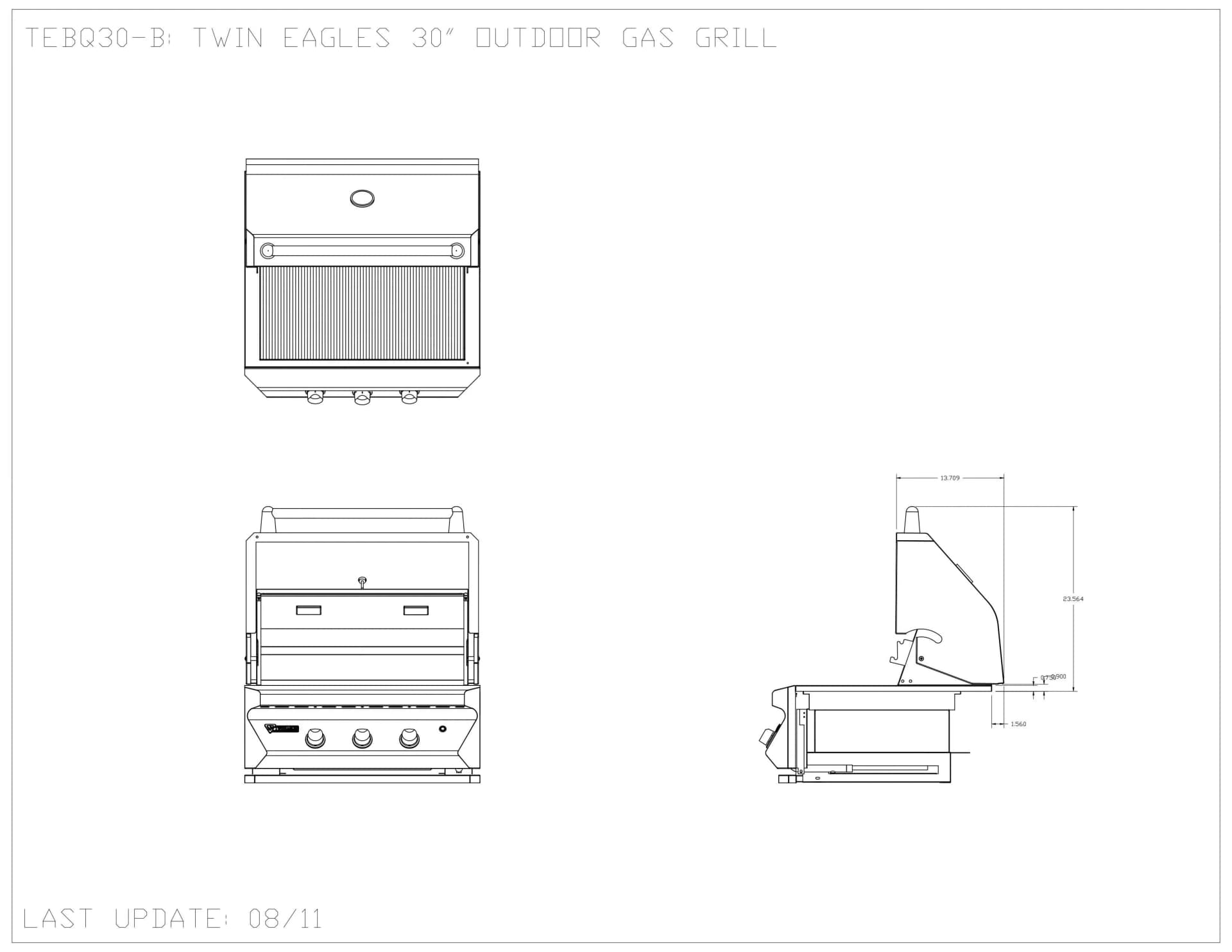 Twin Eagles - 30- Inch 2-Burners Built- In Grill - Natural Gas With Infrared Rotisserie- TEBQ30R-CN - image 8