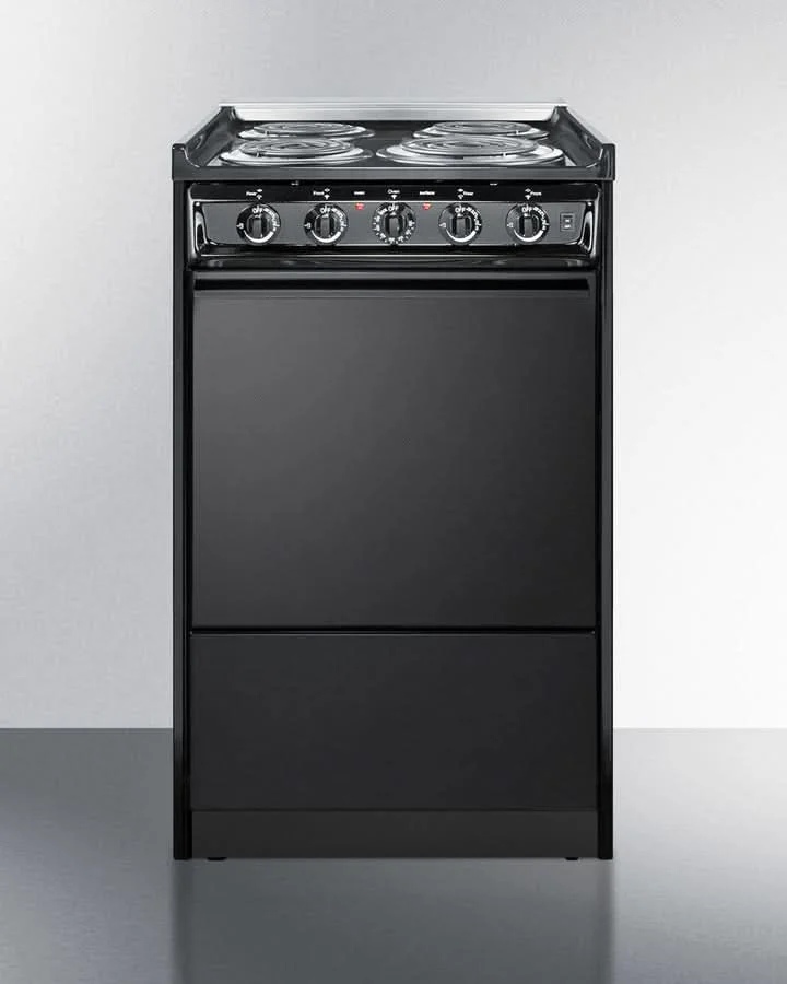 Summit 24 Electric Range with Chrome Drip Pans and Manual Clean Oven Black - TEM110CR - image 8