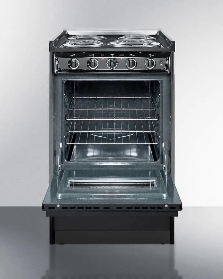 Summit 24 Electric Range with Chrome Drip Pans and Manual Clean Oven Black - TEM110CR - image 6