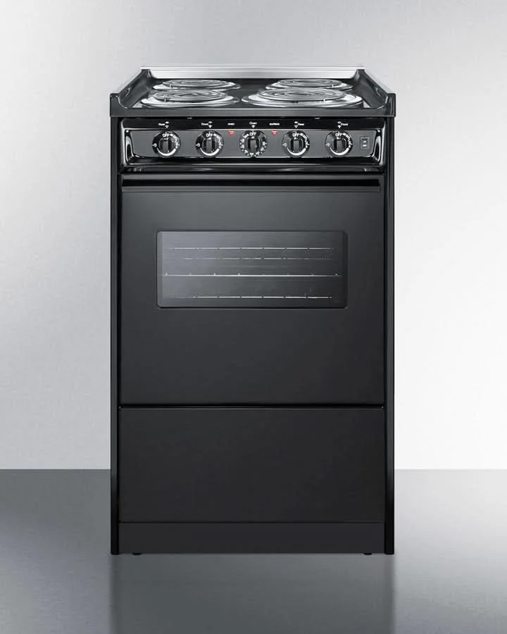Summit 24 Electric Range with Chrome Drip Pans and Manual Clean Oven Black - TEM110CR - image 4