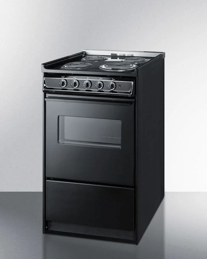 Summit 24 Electric Range with Chrome Drip Pans and Manual Clean Oven Black - TEM110CR - image 3