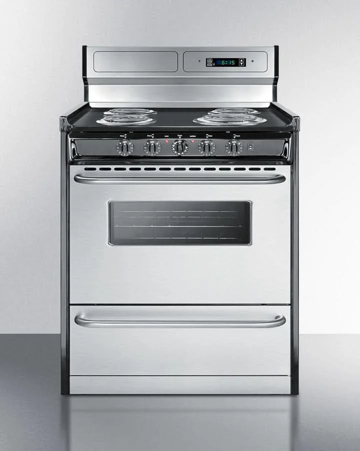 Summit 24 Electric Range with Manual Clean Oven Stainless Steel - TEM230BKWY - image 4